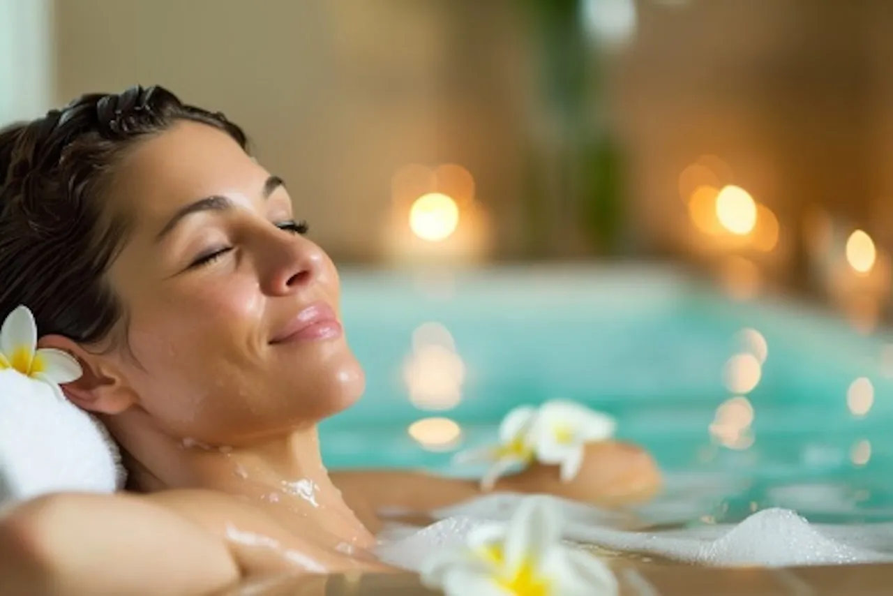 Sascha Stivic - Eine Frau entspannt sich im Wasser